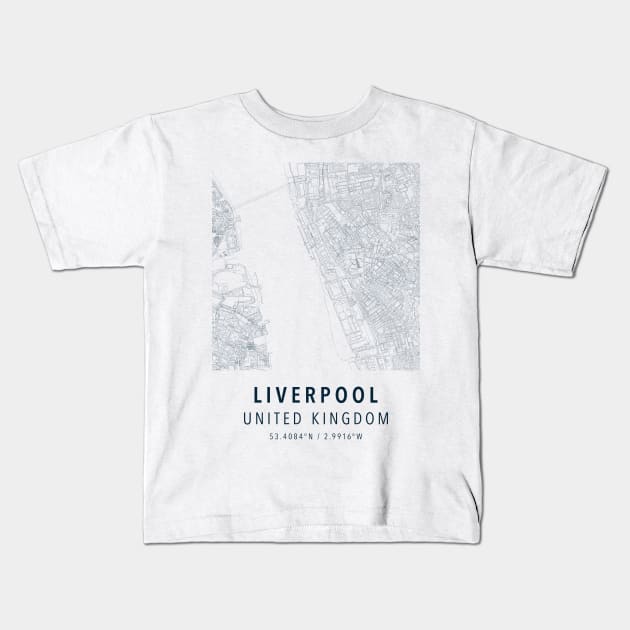 liverpool simple map Kids T-Shirt by boy cartograph